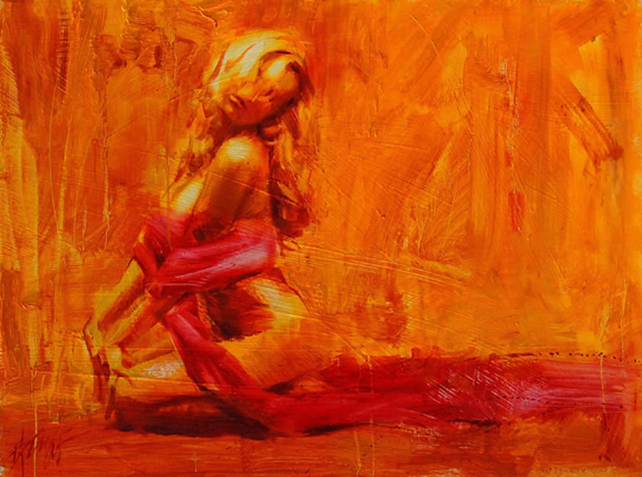(image for) Handmade oil painting Copy paintings of famous artists Henry Asencio's golden aura - Click Image to Close